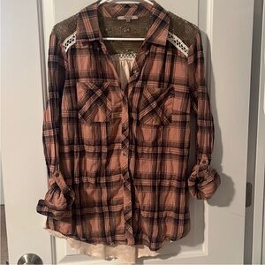Plaid Shirt with Monogram Detail